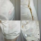 Adidas x Dehen McDonalds Silky Satin Bomber Baseball Jacket Womens L Ivory USA