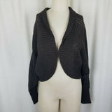 Ann Taylor Loft Shrug Mohair Batwing Sweater Knit Shawl Collar Womens S Brown