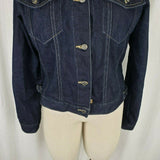 Karl Kani KK2 Jewels Denim Blue Jean Trucker Jacket Womens M Hip Hop Streetwear