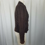 Adidas Germany Corduroy Blazer Jacket Womens M Chocolate Brown Knit Cuffs 2005