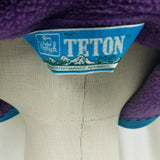 Woolrich Teton Pullover 1/4 Zip Up Fleece Jacket Womens L Purple Turquoise USA