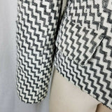 Z By Zelda Black & White Cropped Wool Chevron Striped Jacket Blazer Womens 6 USA