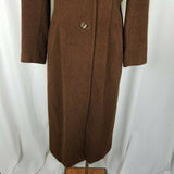 Alpaca Collection Brown Mohair Wool Peacoat Dress Coat Womens 42 S M England