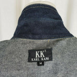 Karl Kani KK2 Jewels Denim Blue Jean Trucker Jacket Womens M Hip Hop Streetwear