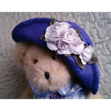 2004 Boyds Bear Karissa Heart to Heart Friend Purple Hat Plaid Dress 15" plush