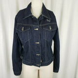 Karl Kani KK2 Jewels Denim Blue Jean Trucker Jacket Womens M Hip Hop Streetwear