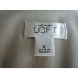 Ann Taylor Loft Ivory Cropped Fitted Multi Pocket Blazer Field Jacket Womens 6