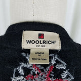 Woolrich Wool Embroidered Floral Full Zip Up Cardigan Sweater Jacket Womens M
