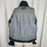 Karl Kani KK2 Jewels Denim Blue Jean Trucker Jacket Womens M Hip Hop Streetwear