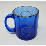 1998 Rose Parade Pasadena University High School Cougars Glass Mug Cobalt Gold