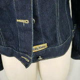 Karl Kani KK2 Jewels Denim Blue Jean Trucker Jacket Womens M Hip Hop Streetwear