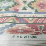 7 Yards P.S. Designs Fabric Pink Southwestern Aztec Material 80s 90s Cotton Pink