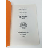 Annual Report Town Officers of Windham Maine December 1 1974 Cumberland County