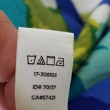 Ann Taylor Loft Garden Party Floral Dress Womens 8 Barkcloth Woven Hawaiian Blue