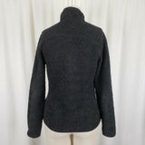 Woolrich Black Berber Fleece Full Zip Up Fitted Funnel Neck Jacket Womens S