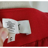Ann Taylor Loft Petites Red Cropped Swing Jacket Womens 2P Collarless 3/4 Sleeve