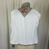 Z By Zelda Black & White Cropped Wool Chevron Striped Jacket Blazer Womens 6 USA