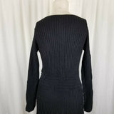 Ann Taylor Loft Petites Wool Fit & Flare Cable Knit Sweater Dress Womens MP