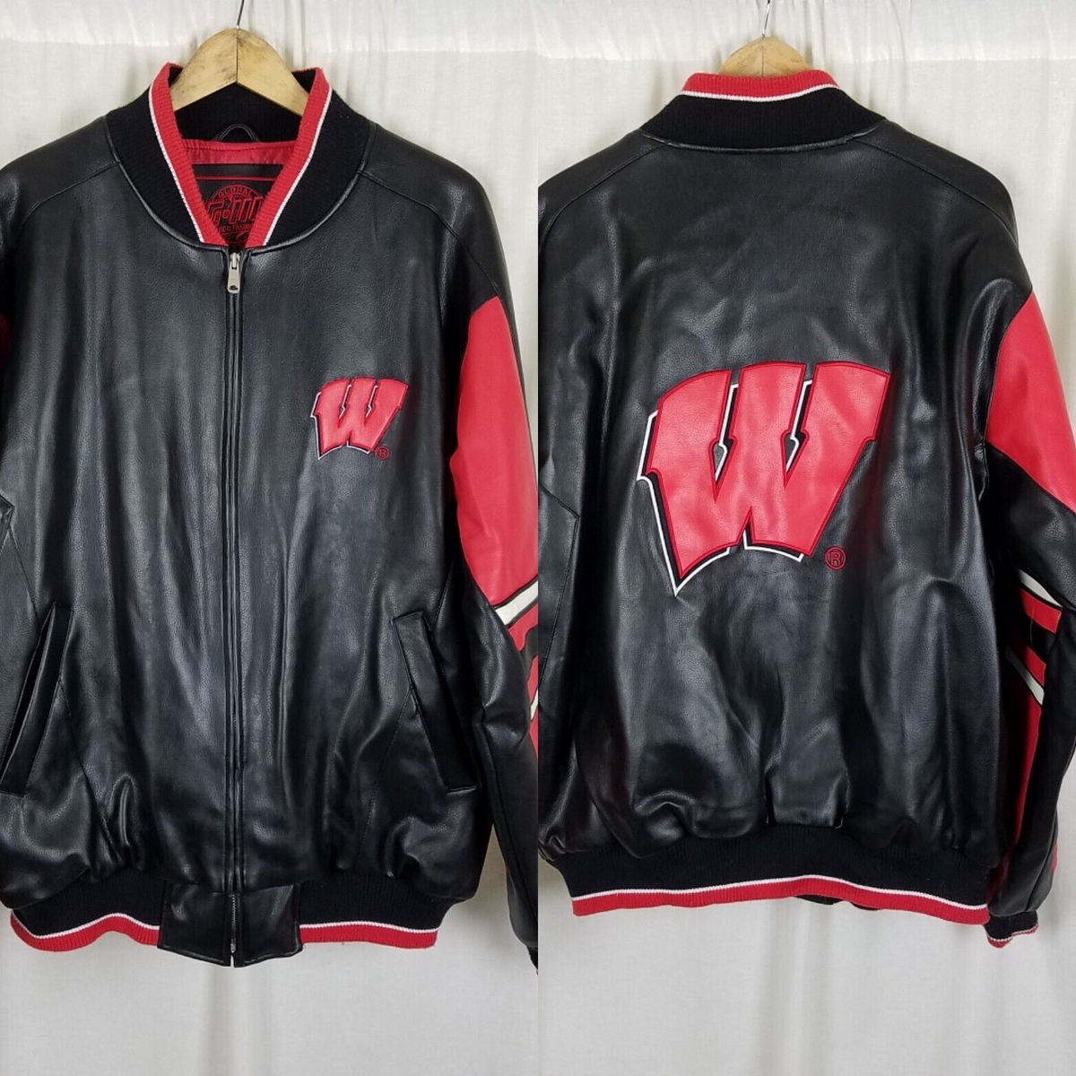 Wisconsin badgers clearance leather jacket