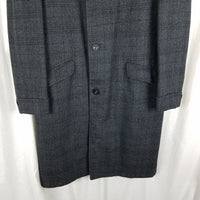 Vintage Montagna Robert Hall Plaid Peacoat Winter Wool Coat Mens 40 42 50s MCM