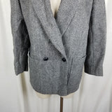 VTG Giorgio Sant Angelo Double Breasted Wool Herringbone Blazer Jacket Womens 12