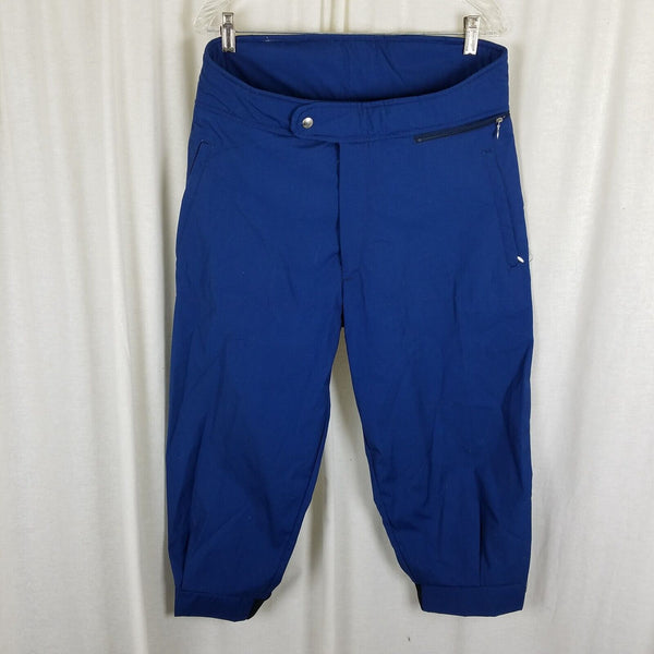 Vtg LL Bean Blue Cotton Winter Outdoor Ski Snow Knickers Cropped Pants Mens 36