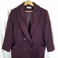 Vtg Forecaster Shawl Collar Double Breasted Wool Peacoat Womens 13 14 Burgundy