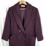 Vtg Forecaster Shawl Collar Double Breasted Wool Peacoat Womens 13 14 Burgundy