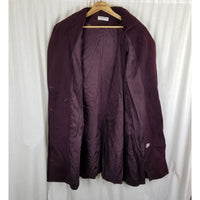 Vtg Forecaster Shawl Collar Double Breasted Wool Peacoat Womens 13 14 Burgundy