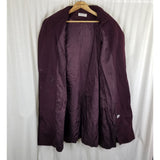 Vtg Forecaster Shawl Collar Double Breasted Wool Peacoat Womens 13 14 Burgundy