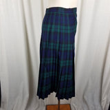 Vintage Aljean Canada Pleated 100% Wool Tartan Plaid Kilt Wrap Skirt Womens 28in