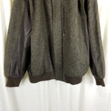 Vintage Bogner Herringbone Tweed Wool Leather Bomber Jacket Mens XL 50 Western Germany