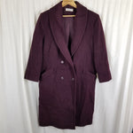 Vtg Forecaster Shawl Collar Double Breasted Wool Peacoat Womens 13 14 Burgundy