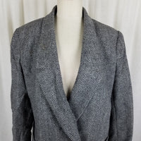 VTG Giorgio Sant Angelo Double Breasted Wool Herringbone Blazer Jacket Womens 12