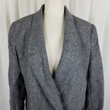 VTG Giorgio Sant Angelo Double Breasted Wool Herringbone Blazer Jacket Womens 12