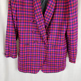 Vtg Evan Picone Houndstooth Wool Plaid Blazer Jacket Skirt Suit Set Womens sz 16