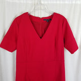 Vintage Brooks Brothers Red VNeck Sheath Cocktail Dress Womens size 16