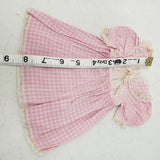 Vintage Antique Baby Doll Clothes Lot Pink Gingham Dress Skirt Pantaloons 18"