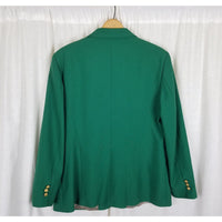 Hardwick Clothes Masters Kelly Green Blazer Jacket Womens 12R USA Polyester Wool