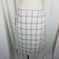 Linda Allard Ellen Tracy Plaid Tweed Angora Wool Skirt Womens sz 10 Short Pencil