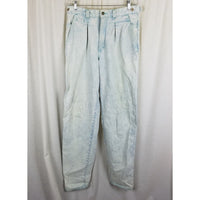 Vtg UnionBay Buckle Back High Waist Acid Bleached Jeans Blue Denim Womens 33 80s
