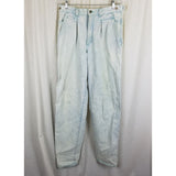 Vtg UnionBay Buckle Back High Waist Acid Bleached Jeans Blue Denim Womens 33 80s
