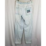Vtg UnionBay Buckle Back High Waist Acid Bleached Jeans Blue Denim Womens 33 80s