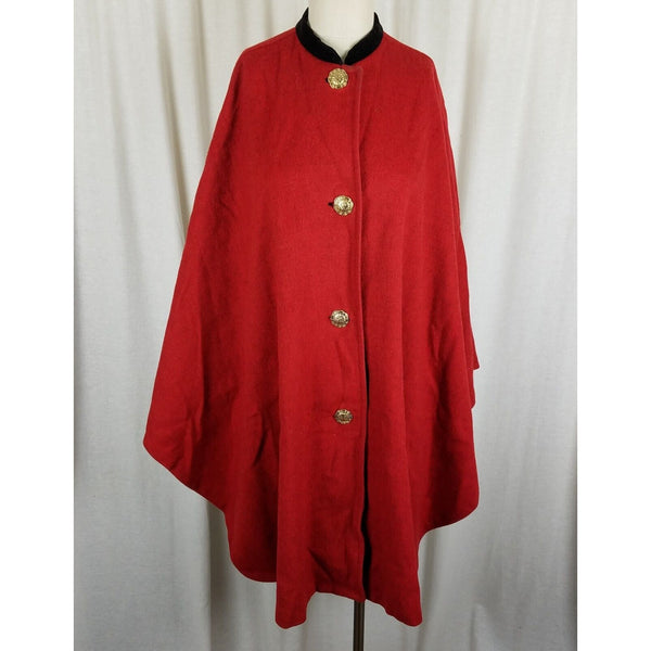 Vintage 70s Original Lanz Salzburg Wool Long Shawl Poncho Cape Coat Womens 95