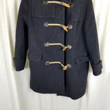 Vintage Lodenfry Loden Coat Wool Leather Toggle Closure Duffle Coat Peacoat Womens M L