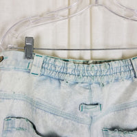 Vtg UnionBay Buckle Back High Waist Acid Bleached Jeans Blue Denim Womens 33 80s