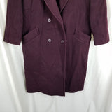 Vtg Forecaster Shawl Collar Double Breasted Wool Peacoat Womens 13 14 Burgundy