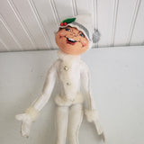 Vintage Annalee Dolls Frosty Silver White Holly Pixie Shelf Elf 14 in Christmas