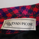 Vtg Evan Picone Houndstooth Wool Plaid Blazer Jacket Skirt Suit Set Womens sz 16