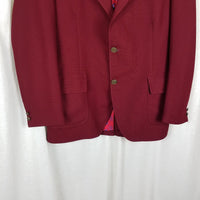 The Men's Store Brick Red Woven Sport Coat Blazer Jacket Mens 44L Mid Century